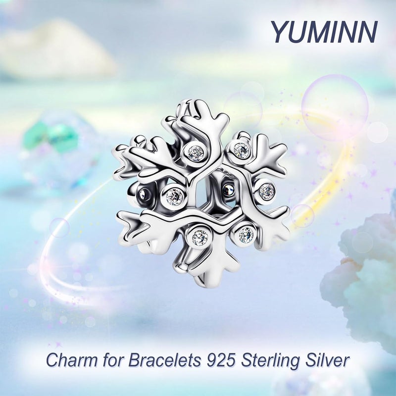 YUMINN 925 Sterling Silver Charms for Bracelets Gold Love and Heart Charms Cherry Blossom Dangle Beads Jewelry for Women - Image 2